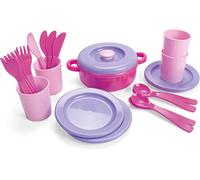 Dantoy Dinner Set for 4, Role Play Toys for Kids with 22 Pieces, Princess Pink, Multicolor, 16 x 13 x 18.5 cm
