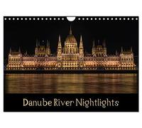 Danube River Nightlights (Wall Calendar 2026 DIN A4 landscape), CALVENDO 12 Month Wall Calendar: The great landmarks of Budapest as seen after the sun sets