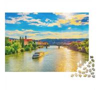 Danube River Puzzles for Elderly 1000 Piezas Recyclable River Cruise Puzzles Puzzle Game Props Imposible Difícil Desafiante Activity 52x38cm/1000pcs