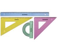 Danubio 7082904pl de 99 Juego de geometría/Juego De matemáticas, 4 piezas, tamaño grande, con orificio, varios colores
