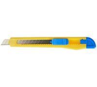 Danubio 7945001 - 99 Cutter/Seguridad Cutter, plástico, con bloqueo de seguridad, 9 mm, color azul/amarillo