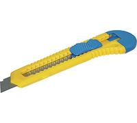 Danubio 7946001 - 99 Cutter/Seguridad Cutter plástico, con bloqueo de seguridad, 18 mm, color azul/amarillo