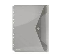Danubio 8540001pl de 02 para documentos/ - Carpeta (con botón de presión, PP, A4, 200μm con margen perforado para, Gris