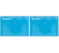 Danubio 8550001pl de 10 Para Documentos/ - Carpeta (con botón de presión, PP, A7, 180μm, Azul (Paquete de 2)