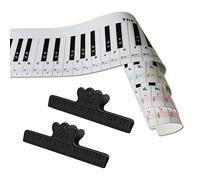DANUDON Teclado de 88 teclas, tabla de notas para principiantes, teclado de piano, simulación de dedos, guía de práctica de ayuda de enseñanza, tabla de notas de piano electrónico, cartón, ejercicio