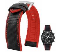 Danxancy FKM Caucho Nylon Reloj Correa 20mm 21mm 22mm 23mm 24mm Fluorubber Impermeable Suave Transpirable Durable FKM Caucho Reloj Correa Universal de Recambio para Hombres Mujeres