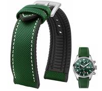 Danxancy FKM Caucho Nylon Reloj Correa 20mm 21mm 22mm 23mm 24mm Fluorubber Impermeable Suave Transpirable Durable FKM Caucho Reloj Correa Universal de Recambio para Hombres Mujeres