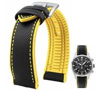 Danxancy FKM Caucho Nylon Reloj Correa 20mm 21mm 22mm 23mm 24mm Fluorubber Impermeable Suave Transpirable Durable FKM Caucho Reloj Correa Universal de Recambio para Hombres Mujeres