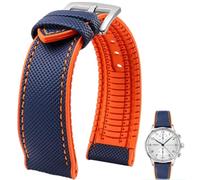 Danxancy FKM Caucho Nylon Reloj Correa 20mm 21mm 22mm 23mm 24mm Fluorubber Impermeable Suave Transpirable Durable FKM Caucho Reloj Correa Universal de Recambio para Hombres Mujeres
