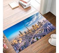 danxceh Alfombra Bañera Antideslizante,Alfombrilla Baño,Alfombra Ducha,Tapete Casa De Baño Absorbente,El Horizonte de Dubái con una Hermosa Ciudad Cerca de su autopista más,40x60cm
