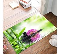 danxceh Alfombra Bañera Antideslizante,Alfombrilla Baño,Alfombra Ducha,Tapete Casa De Baño Absorbente,SPA de Arte, orquídeas y Rocas en Aguas de manantial ricas en minerales,40x60cm