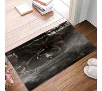 danxceh Alfombra Bañera Antideslizante,Alfombrilla Baño,Alfombra Ducha,Tapete Casa De Baño Absorbente,Ilustración 3D de un Diablo y un Monstruo en una casa embrujada,40x60cm