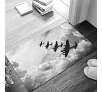 danxceh Alfombra Bañera Antideslizante,Alfombrilla Baño,Alfombra Ducha,Tapete Casa De Baño Absorbente,Avión, Imagen Retro de los bombarderos Lancaster de Battle Royale,40x60cm