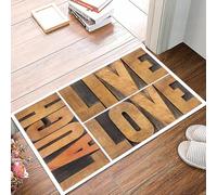 danxceh Alfombra Bañera Antideslizante,Alfombrilla Baño,Alfombra Ducha,Tapete Casa De Baño Absorbente,Palabras aisladas de Vivir, amar y reír, abstractas, en tipografía Vint,40x60cm