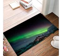 danxceh Alfombra Bañera Antideslizante,Alfombrilla Baño,Alfombra Ducha,Tapete Casa De Baño Absorbente,Aurora Boreal, Sur de Islandia en el Cielo sobre colinas rocosas, Vista,40x60cm