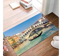 danxceh Alfombra Bañera Antideslizante,Alfombrilla Baño,Alfombra Ducha,Tapete Casa De Baño Absorbente,Góndola Cerca del Puente de Rialto en Venecia, Italia,40x60cm