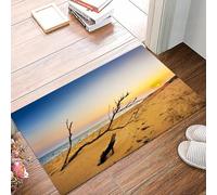 danxceh Alfombra Bañera Antideslizante,Alfombrilla Baño,Alfombra Ducha,Tapete Casa De Baño Absorbente,Madera a la Deriva arrastrada hasta la Orilla arenosa al Amanecer.,40x60cm