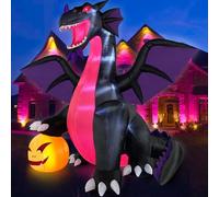 Danxilu Dragon Hinchable Halloween Exterior 2,7 m con Calabazas y Luces LED | Decoracion Inflable Gigante para Jardin, Entrada, Patio, Terraza, Fiestas y Casas Embrujadas de Halloween