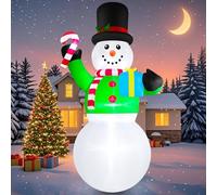 Danxilu Muñeco de Nieve Hinchable Navidad Grande de 3,6 m con Luces LED, Gigante Muñecos de Nieve Inflables de Navidad Exterior Decoracion con Bastón de Caramelo para Jardín Patio Fiesta Decoración