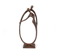 DANYA B. Circle of Love - Escultura de Bronce - Decoración contemporánea para el hogar, Moderna y Elegante, Pareja abrazada eterna para Boda, Aniversario, cumpleaños o Regalo