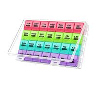 DANYING Organizador mensual XL de píldoras 1 vez al día con funda a prueba de polvo, pastillero extragrande de 4 semanas una vez al día, contenedor de pastillas de 28 días, 1 por día