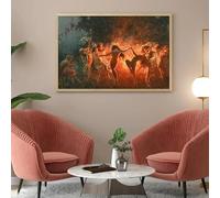 Danza de fuego de hadas, arte mural vintage. Póster impreso en lienzo HD, decoración para el hogar, sala de estar, habitación, recibidor (40x50cm/sin marco).