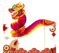 Danza del Dragón de Año Nuevo Chino - Juego de bricolaje de papel de dragón, Marioneta de papel de Año Nuevo, Juguetes educativos y creativos para la decoración del hogar