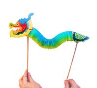 Danza del Dragón de Año Nuevo Chino, pequeño juego de bricolaje de papel de dragón, Marioneta de dragón de papel de Año Nuevo, decoración del hogar, juguetes educativos de creatividad