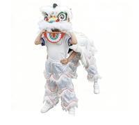Danza Del León, Disfraz de Mascota de La Danza Del León China, Espectáculo de Para el Año Nuevo Chino, Para Dos Personas, Apto Para Alturas De 80 a 185 Cm (31 a 73 Pulgadas)(White,Medium size)
