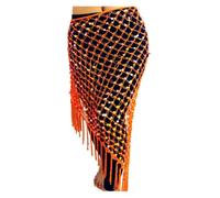 Danza del Vientre Cadera,Borla Bufandas de Caderas 12 colores Belly Dance Practice Ropa Accesorios Elástico Larga Tassel Triángulo Cinturón Cinturón Hand Crochet Bandel Dance Hip Bufanda Bufanda Sequi