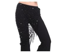 Danza del Vientre Cadera,Borla Bufandas de Caderas 12 colores Belly Dance Practice Ropa Accesorios Elástico Larga Tassel Triángulo Cinturón Cinturón Hand Crochet Bandel Dance Hip Bufanda Bufanda Sequi