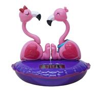 Danza solar Flamingo-Wobble-Head Dance Decor Decor, Figura triste | Autodeko Día de San Valentín, regalo divertido de oficina, silueta solar para el tablero, figura de flamencos linda