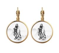 Dao China Lao Tzu - Pendientes de gota de oro con clip, sin perforación, joyería colgante