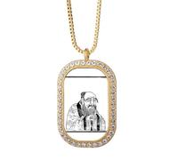 Dao Lao Tzu - Collar con colgante de cristal de diamante dorado