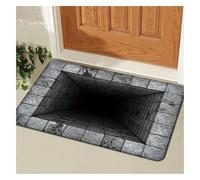 DAO-UPPSE Alfombra con ilusión de Agujeros 3D, Alfombra for el Suelo con Truco óptico, Felpudo Antideslizante con Efecto Visual for Sala de Estar, Dormitorio, Entrada y baño(Schwarz,50x80cm/20x31in)