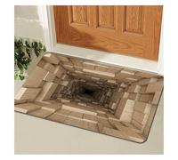 DAO-UPPSE Alfombra con ilusión de Agujeros 3D, Alfombra for el Suelo con Truco óptico, Felpudo Antideslizante con Efecto Visual for Sala de Estar, Dormitorio, Entrada y baño(Yellow,60x90cm/24x35in)