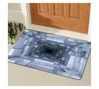 DAO-UPPSE Alfombra con ilusión de Agujeros 3D, Alfombra for el Suelo con Truco óptico, Felpudo Antideslizante con Efecto Visual for Sala de Estar, Dormitorio, Entrada y baño(Gray,60x90cm/24x35in)