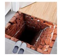 DAO-UPPSE Alfombra De Ilusión con Agujero 3D, Alfombra De Truco Óptico, Felpudo Visual Antideslizante for Sala De Estar, Dormitorio, Entrada, Patio(Rot,80x120cm/31x47in)