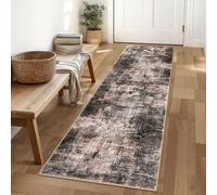 DAO-UPPSE Alfombra de Pelo bajo, Alfombra Vintage Antideslizante Lavable for Sala de Estar, Dormitorio, Comedor, Oficina en casa(Dark Green,60 * 160cm)