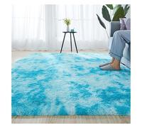 DAO-UPPSE Alfombras Suaves de Lujo, Alfombra Peluda de Felpa esponjosa for Dormitorio, Sala de Estar, habitación de niños, Alfombra Decorativa for el hogar Que no se Cae(Blue,40x60cm/16x24in)