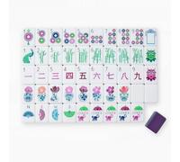 DAO-UPPSE American Mahjong Tiles Juego de 4 Capas de acrílico, 160 Piezas, Juego Grabado con Bolsa de Transporte de Dados for Viajes sociales en casa