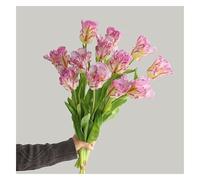 DAO-UPPSE Flor Artificial de tulipán de Loro Falso, tulipán de Seda Individual con Tallo de plástico for decoración del hogar de jarrón, 3 Paquetes(Purple)