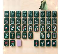 DAO-UPPSE Juego de Mahjong acrílico de 4 Capas: Juego Americano de 160 fichas con Bolsa de Dados y guía de Tablero Duro(Purple+Dark Green)
