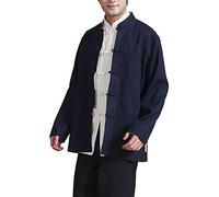 Daoba Hombres Chino Ropa Tang - Wing Chun Shaolin Tai Chi Tradicional Disfraz Artes Marciales Kung Fu Manga Larga Chaqueta de Doble Cara Camisa Uniforme