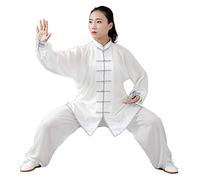 Daoba Ropa de Tai Chi con Unisexo Gong Fu Artes Marciales Trajes de Artes Marciales Ropa Completa Tops y Pantalones Delgado y Transpirable