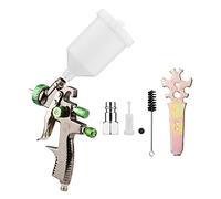 Daoco LVLP 1.3mm Air Spray Gun Kit 600cc Fluid Cup Gravity Feed Air Paint Sprayer Mini Handheld 360-Grade Paint Spray Gun para reparación de automóviles Muebles Superficie Pintura de Pared Modelos de