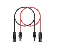 Daohaodeli Cable de extensión solar para panel solar con conector solar hembra/macho, adaptador de panel solar, 1 m, 10 AWG, rojo + negro, 1 par, para paneles solares, luces solares, energía eólica.