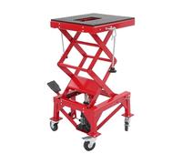 DAOHHFO Elevador hidráulico de motocicleta de 200 kg, plataforma elevadora de caballete central con 4 ruedas, elevador hidráulico de tijera para motocicleta, altura ajustable 350-870 mm, para