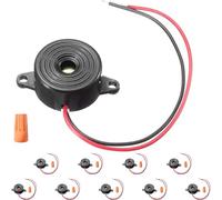 DAOKAI 10 piezas Zumbador electrónico DC 3-24V Piezo Zumbador Alarma con cables Cables Altos decibelios Sirena activa Sonido continuo Pitido con conector de tornillo de resorte