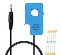 DAOKAI 100A Sensor no invasivo SCT-013-000 Transformador de corriente CA de núcleo dividido Dos formatos de salida Longitud de línea 1,5 m Con resistencia, para medición de corriente